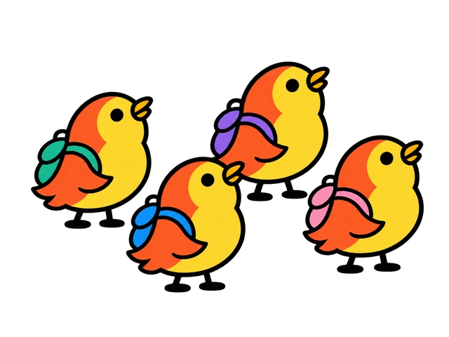 Cuatro Pájaros Madrugantes miran hacia el botón de ideas