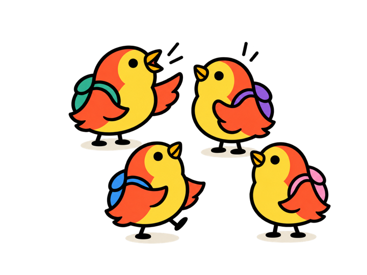 Early Birds sharing a conversation